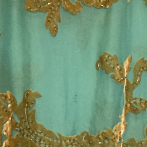 Vintage 1920s Blue Green Sequin Tassel Poncho OS - Picture 4 of 4